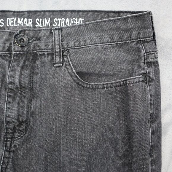 Guess Pants Mens 34 Gray Delmar Slim Straight Button Pocket Cotton Denim Jeans - Picture 9 of 16